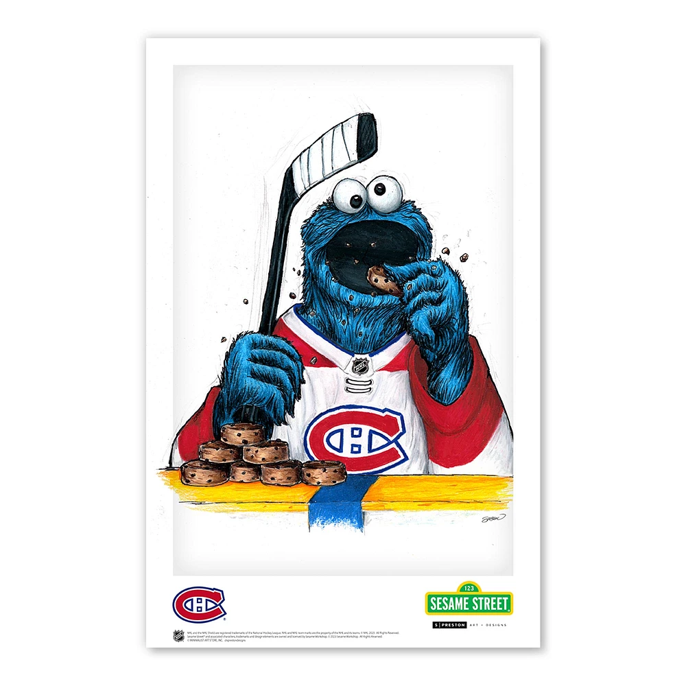 Cookie Monster Montreal Canadiens 11" x 17" Sesame Street Poster Print