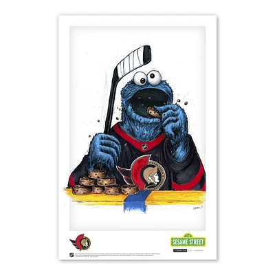Cookie Monster Ottawa Senators 11" x 17" Sesame Street Poster Print