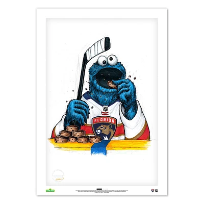Cookie Monster Florida Panthers 14" x 20" Sesame Street Limited Edition Fine Art Print