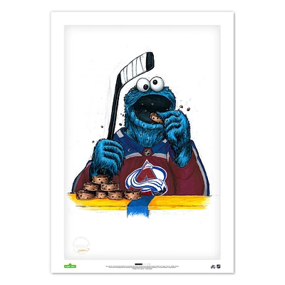 Cookie Monster Colorado Avalanche 14" x 20" Sesame Street Limited Edition Fine Art Print
