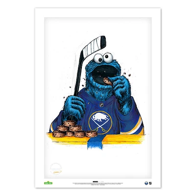 Cookie Monster Buffalo Sabres 14" x 20" Sesame Street Limited Edition Fine Art Print