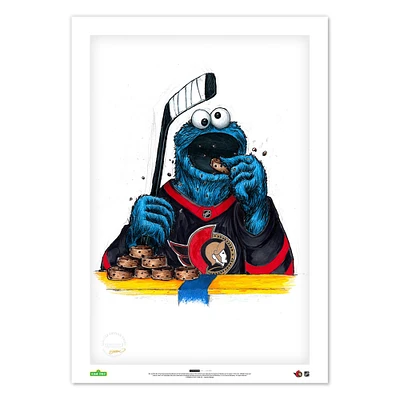 Cookie Monster Ottawa Senators 14" x 20" Sesame Street Limited Edition Fine Art Print