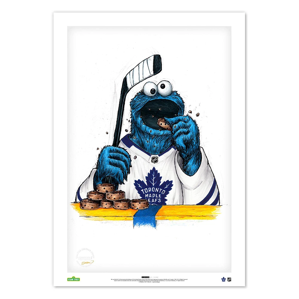Cookie Monster Toronto Maple Leafs 14" x 20" Sesame Street Limited Edition Fine Art Print