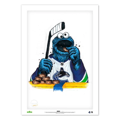 Cookie Monster Vancouver Canucks 14" x 20" Sesame Street Limited Edition Fine Art Print