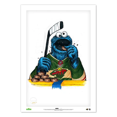 Cookie Monster Minnesota Wild 24" x 36" Sesame Street Limited Edition Fine Art Print