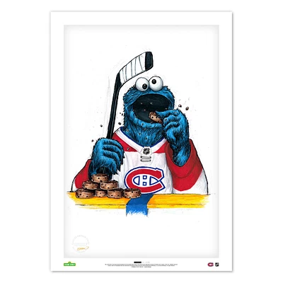 Cookie Monster Montreal Canadiens 24" x 36" Sesame Street Limited Edition Fine Art Print