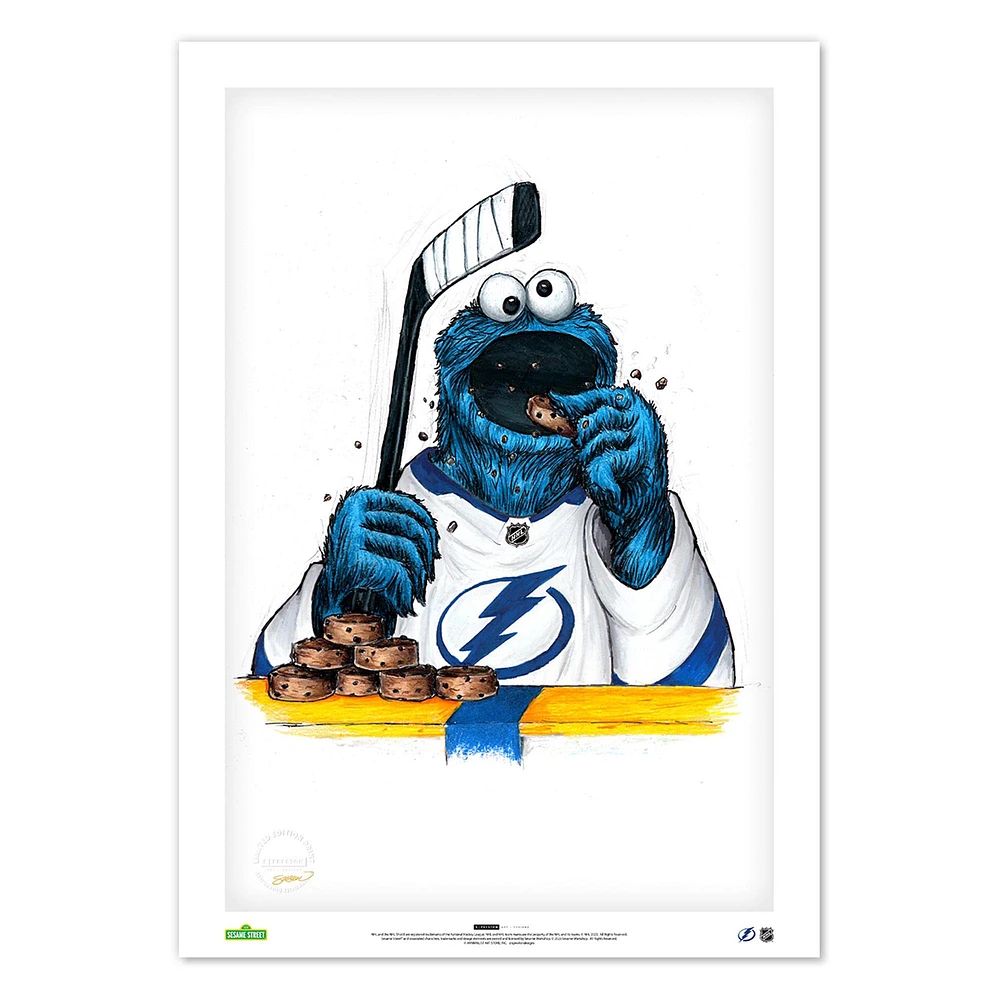 Cookie Monster Tampa Bay Lightning 24" x 36" Sesame Street Limited Edition Fine Art Print