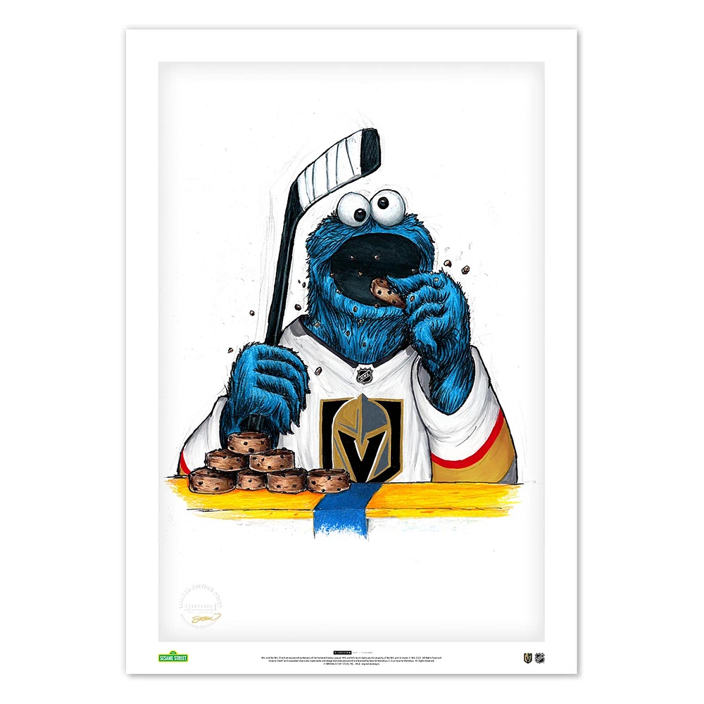 Cookie Monster Vegas Golden Knights 24" x 36" Sesame Street Limited Edition Fine Art Print