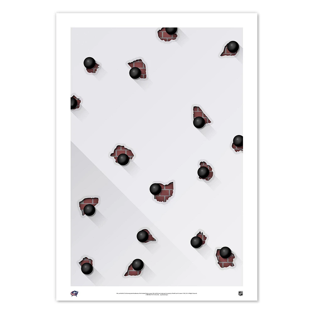 Columbus Blue Jackets 14" x 20" Minimalist Nationwide Arena Limited Edition Fine Art Print