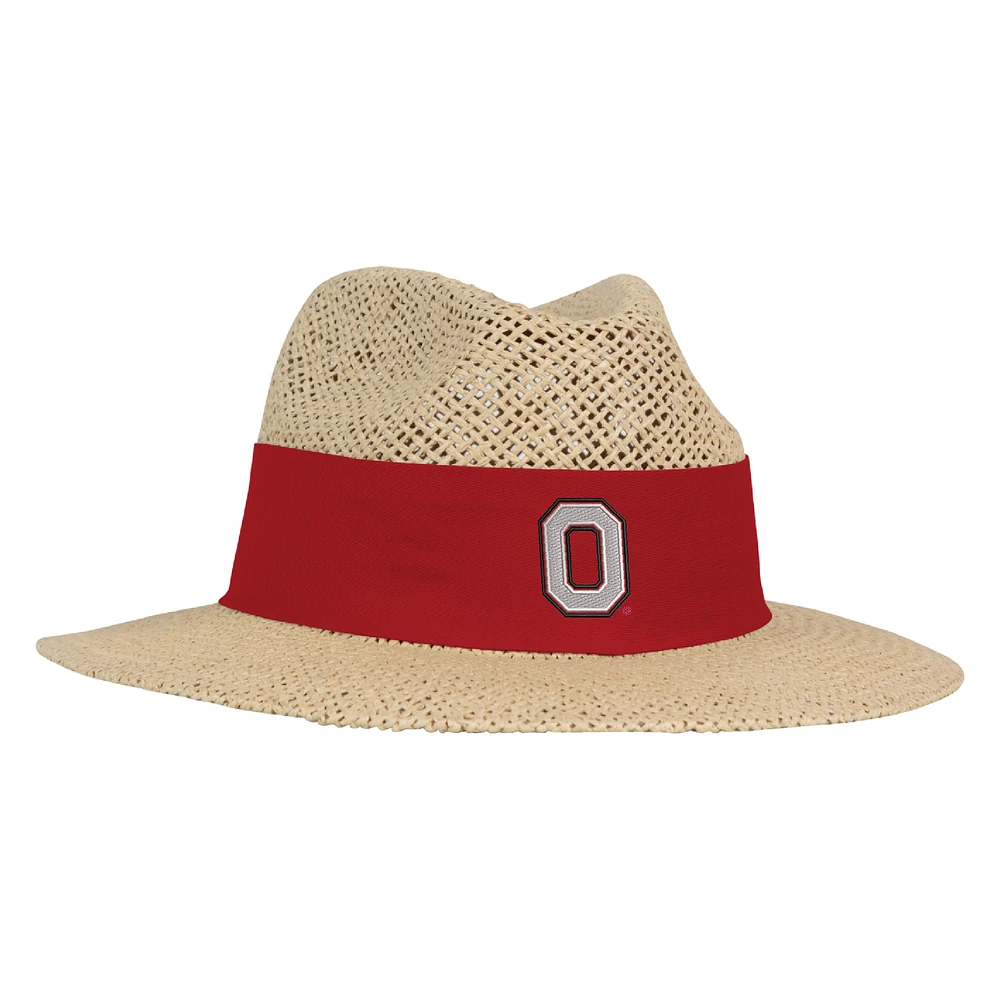 Men's Ahead Tan Ohio State Buckeyes Wellington Gambler Straw Hat