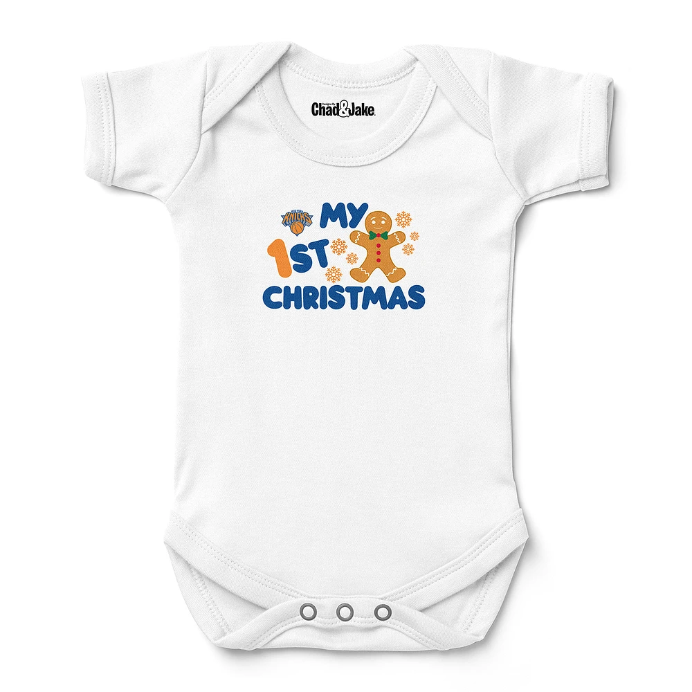 Newborn & Infant Chad Jake White New York Knicks Gingerbread Christmas Bodysuit