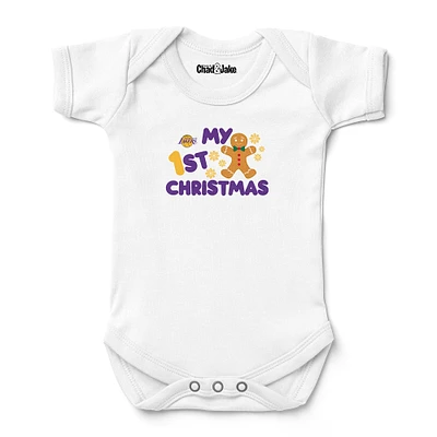 Newborn & Infant Chad Jake White Los Angeles Lakers Gingerbread Christmas Bodysuit
