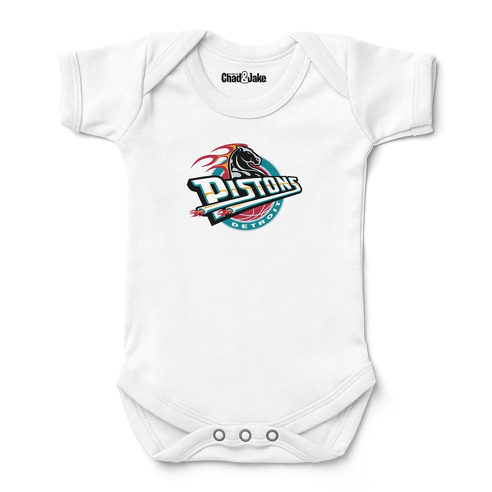 Newborn & Infant Chad Jake White Detroit Pistons Hardwood Classic Bodysuit