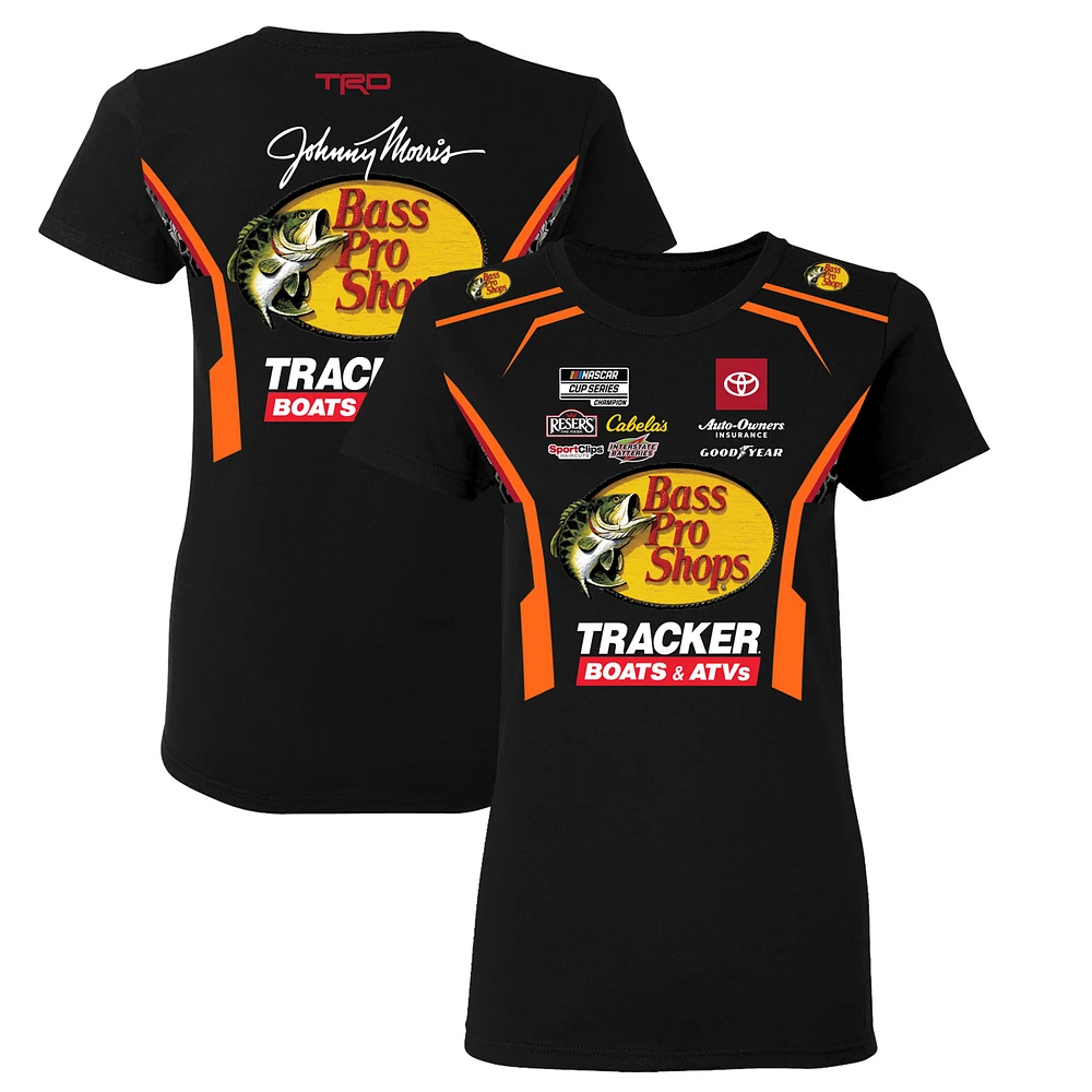 Women's Joe Gibbs Racing Team Collection Black Martin Truex Jr Bass Pro Shops Uniform T-Shirt