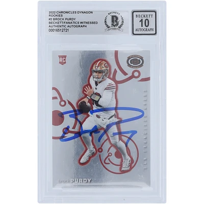 Brock Purdy San Francisco 49ers Autographed 2022 Panini Chronicles Dynagon Rookies #D-2 Beckett Fanatics Witnessed Authenticated 10 Rookie Card