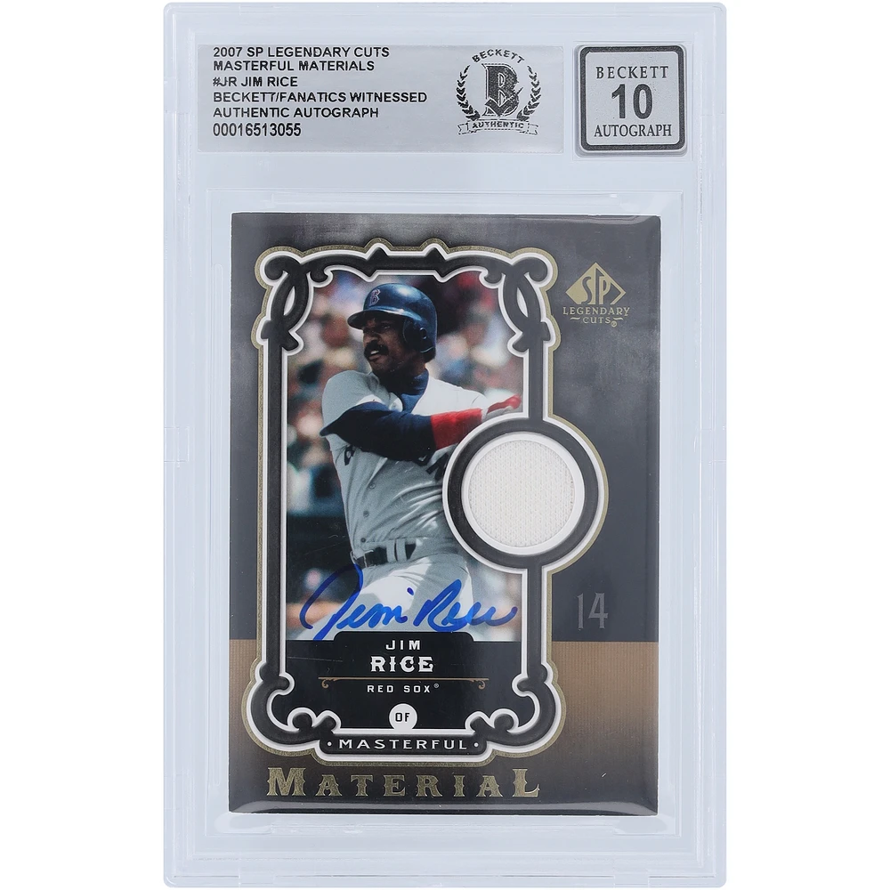 Jim Rice Boston Red Sox Autographed 2007 Upper Deck SP Legendary Cuts Masterful Materials Relic #MM-JR Beckett Fanatics Witnessed Authenticated 10 Card