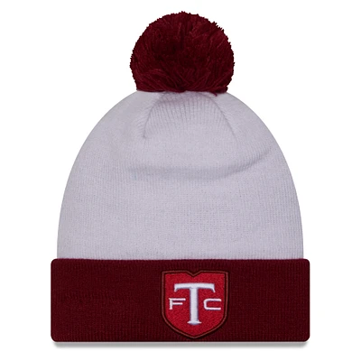 Men's New Era White Toronto FC Jersey Hook Cuff Knit Hat with Pom