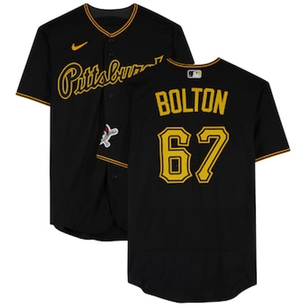 Cody Bolton Pittsburgh Pirates Game-Used #67 Black Jersey vs. Washington Nationals on April 29, 2023 - Game Two of Doubleheader - MLB Debut
