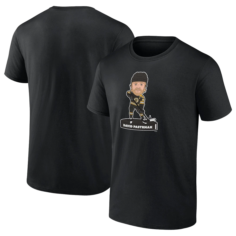 Men's Fanatics David Pastrnak Black Boston Bruins Player Bobblehead T-Shirt