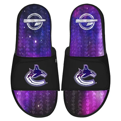 Men's ISlide Black Vancouver Canucks Galaxy Gel Slide Sandals