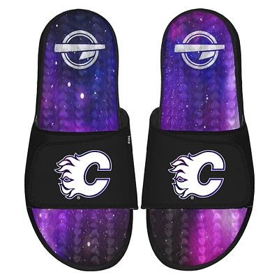 Men's ISlide Black Calgary Flames Galaxy Gel Slide Sandals