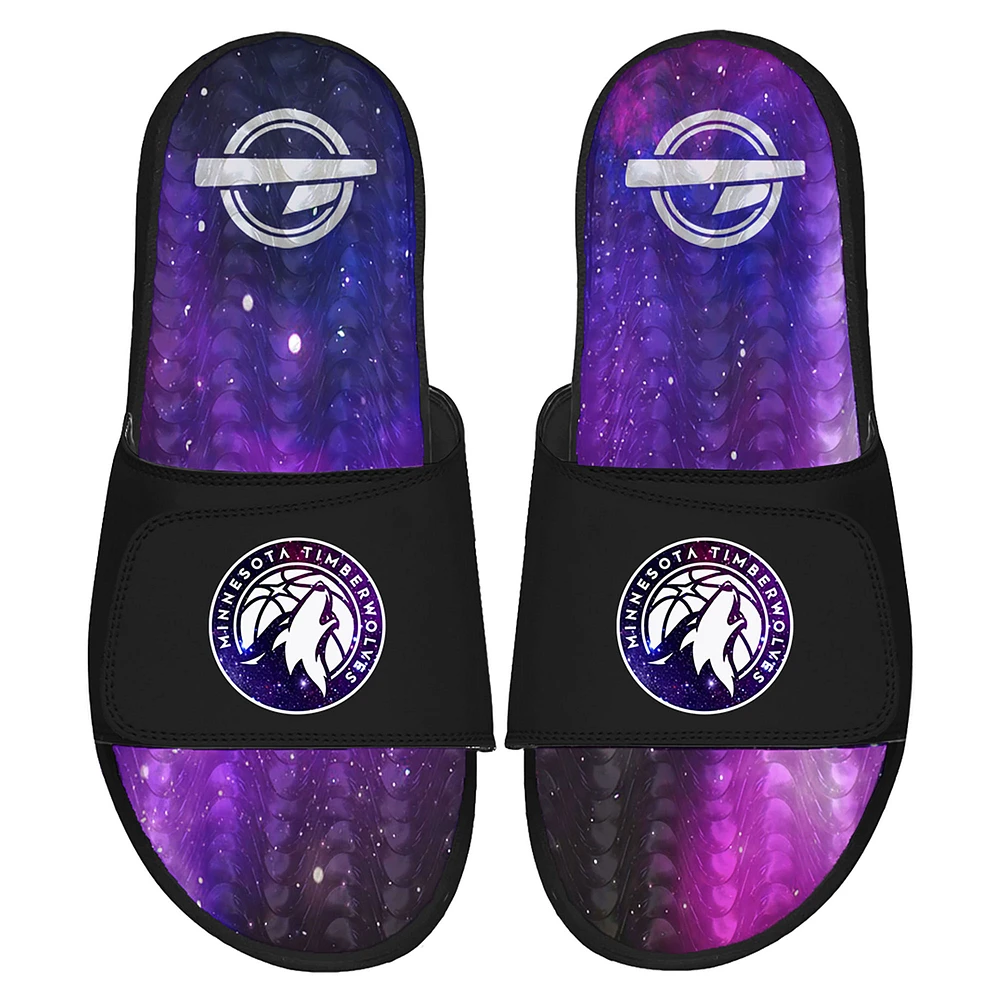 Men's ISlide Black Minnesota Timberwolves Galaxy Gel Slide Sandals