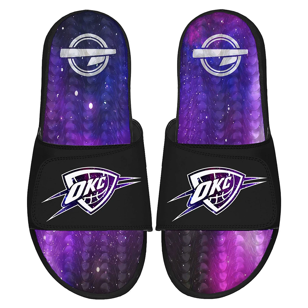 Men's ISlide Black Oklahoma City Thunder Galaxy Gel Slide Sandals
