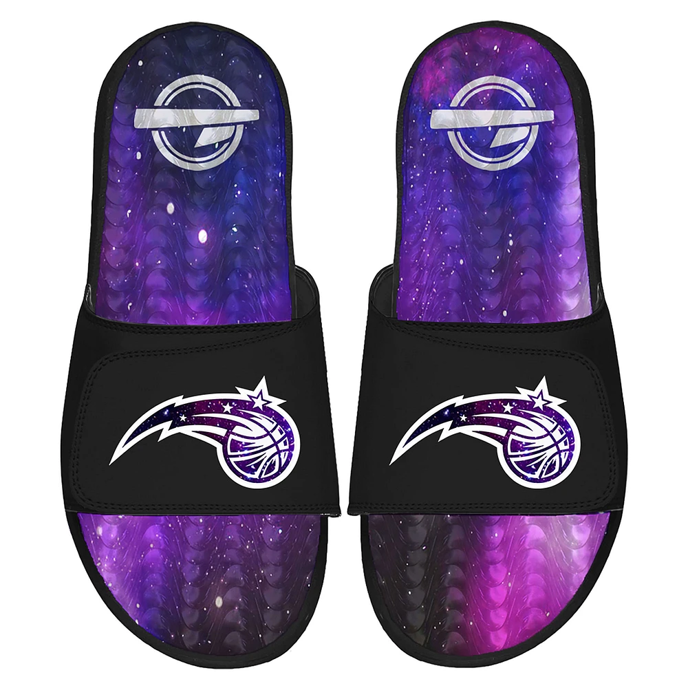 Men's ISlide Black Orlando Magic Galaxy Gel Slide Sandals