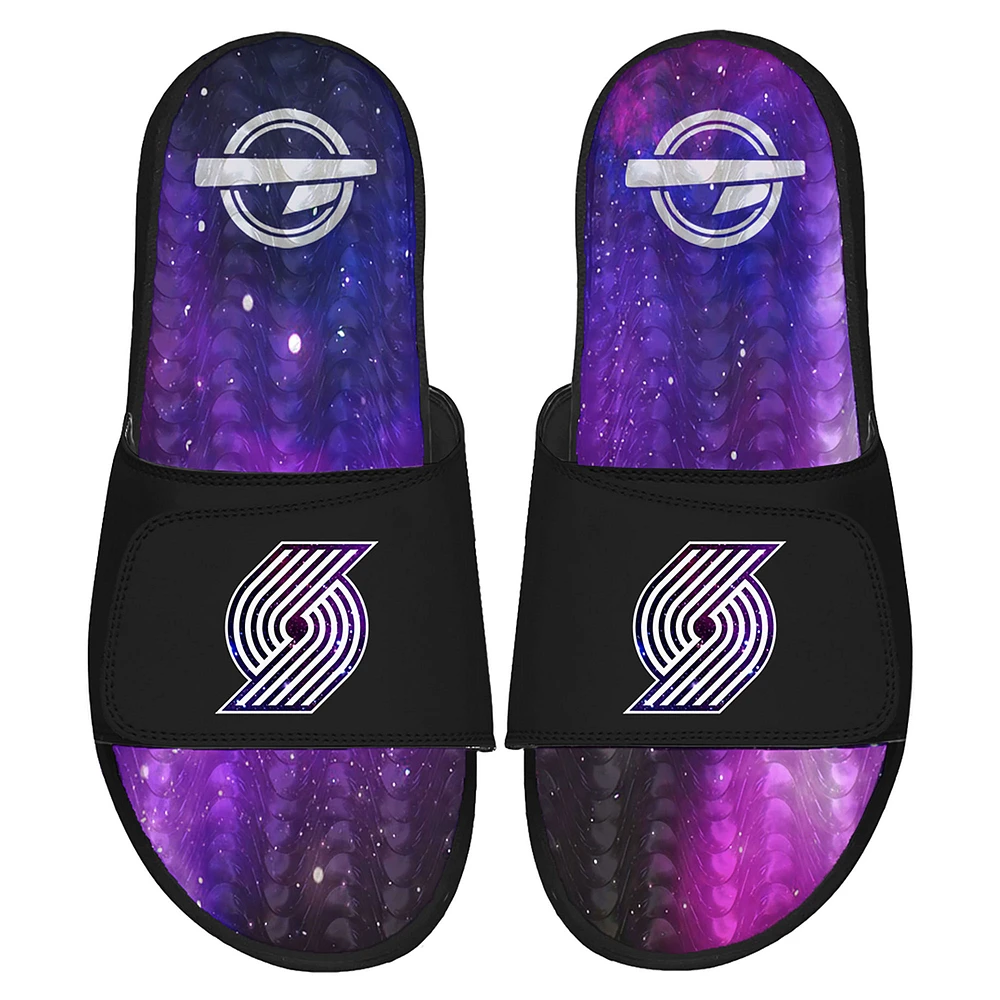 Men's ISlide Black Portland Trail Blazers Galaxy Gel Slide Sandals
