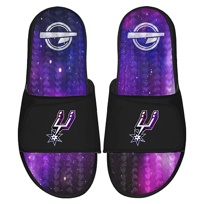Men's ISlide Black San Antonio Spurs Galaxy Gel Slide Sandals