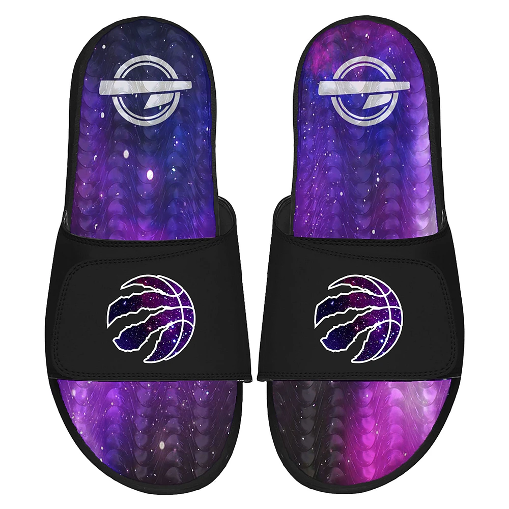 Men's ISlide Black Toronto Raptors Galaxy Gel Slide Sandals