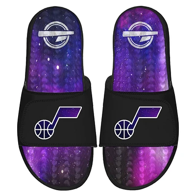 Men's ISlide Black Utah Jazz Galaxy Gel Slide Sandals