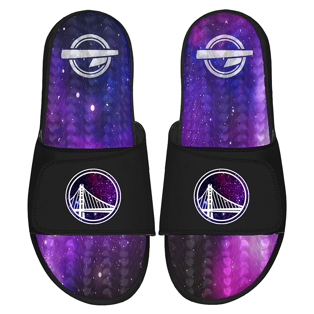 Men's ISlide Black Golden State Warriors Galaxy Gel Slide Sandals