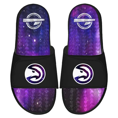 Men's ISlide Black Atlanta Hawks Galaxy Gel Slide Sandals
