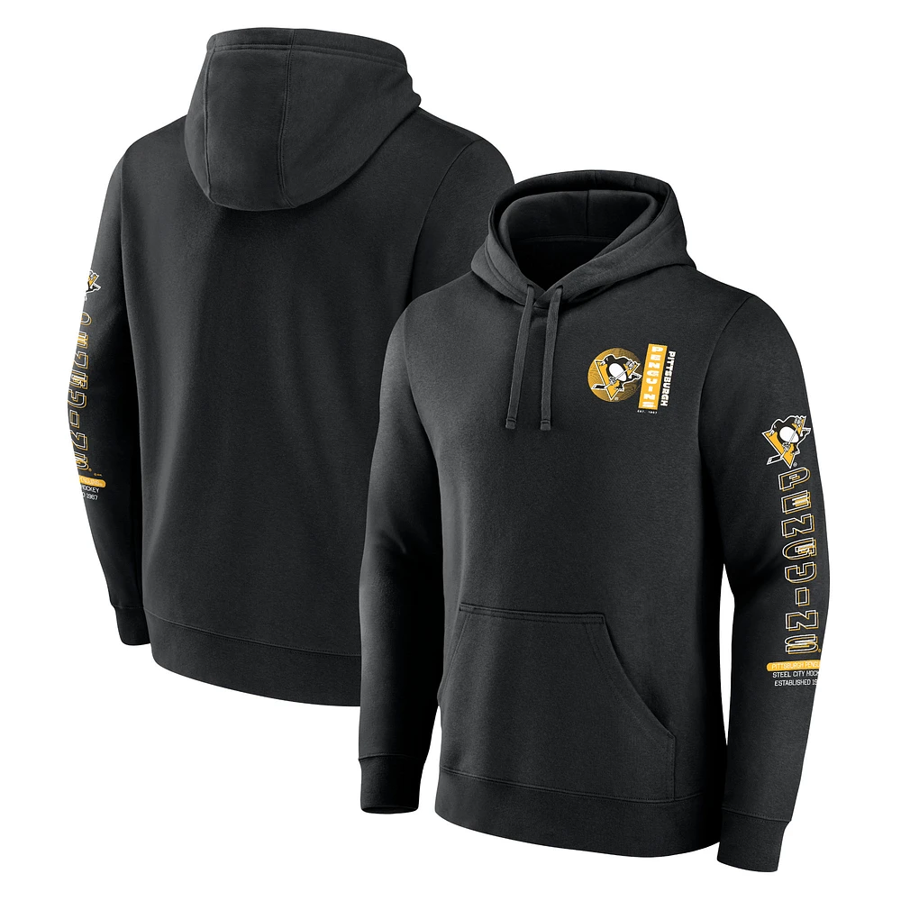 Men's Fanatics Black Pittsburgh Penguins Revolution Pullover Hoodie