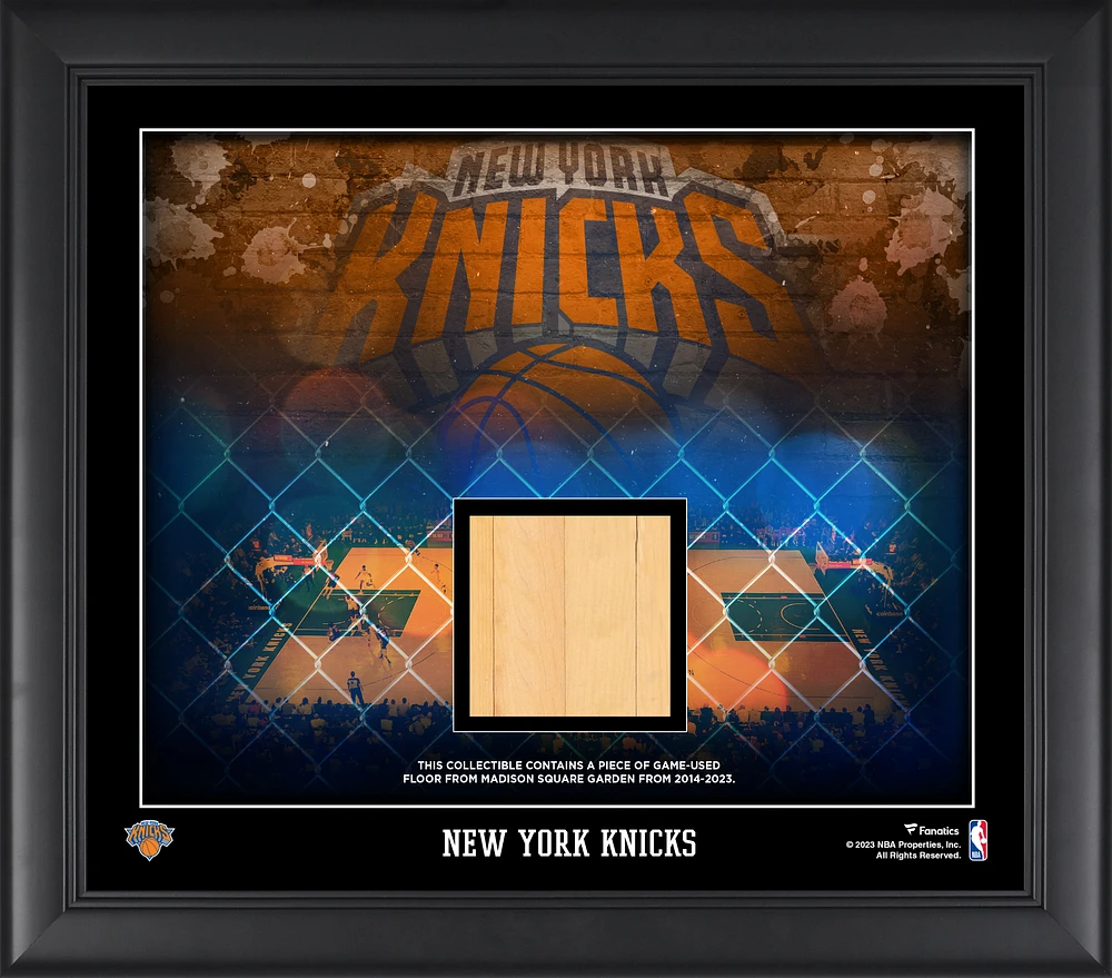 New York Knicks Framed 15" x 17" Collage with a Piece of Madison Square Garden Game-Used Court from 2014-2023