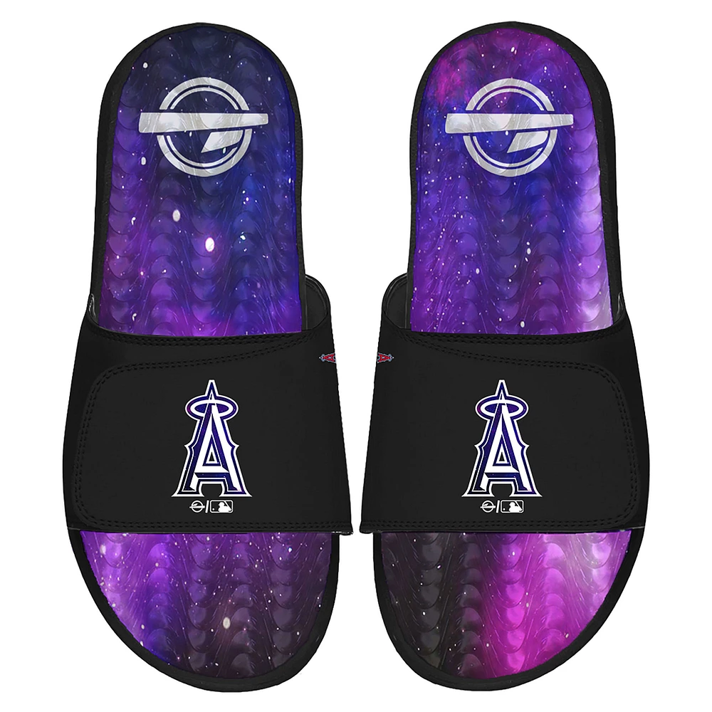 Men's ISlide Black Los Angeles Angels Galaxy Gel Slide Sandals