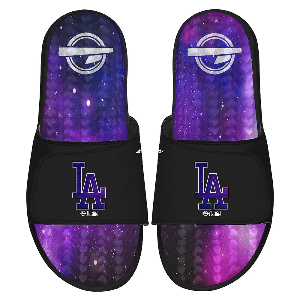 Men's ISlide Black Los Angeles Dodgers Galaxy Gel Slide Sandals