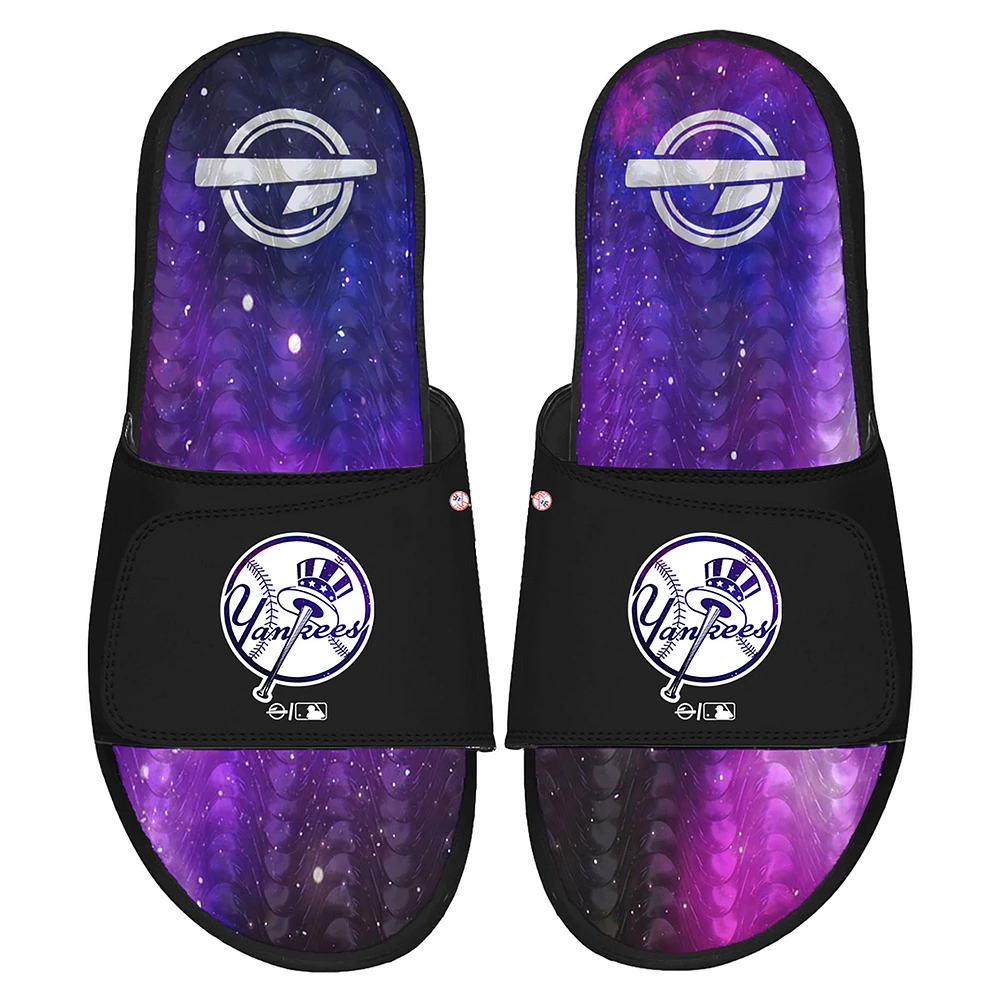 Men's ISlide Black New York Yankees Galaxy Gel Slide Sandals