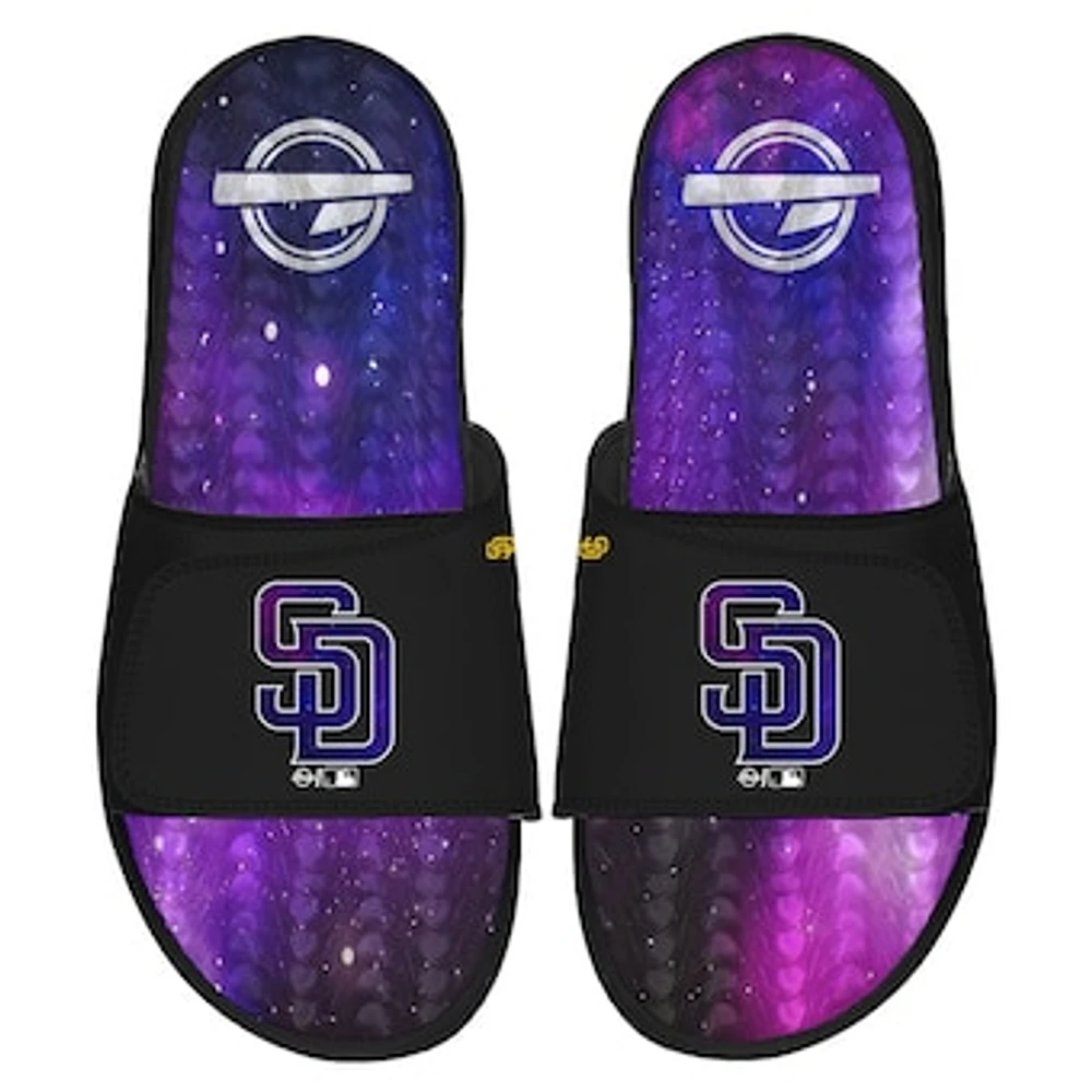 Men's ISlide Black San Diego Padres Galaxy Gel Slide Sandals
