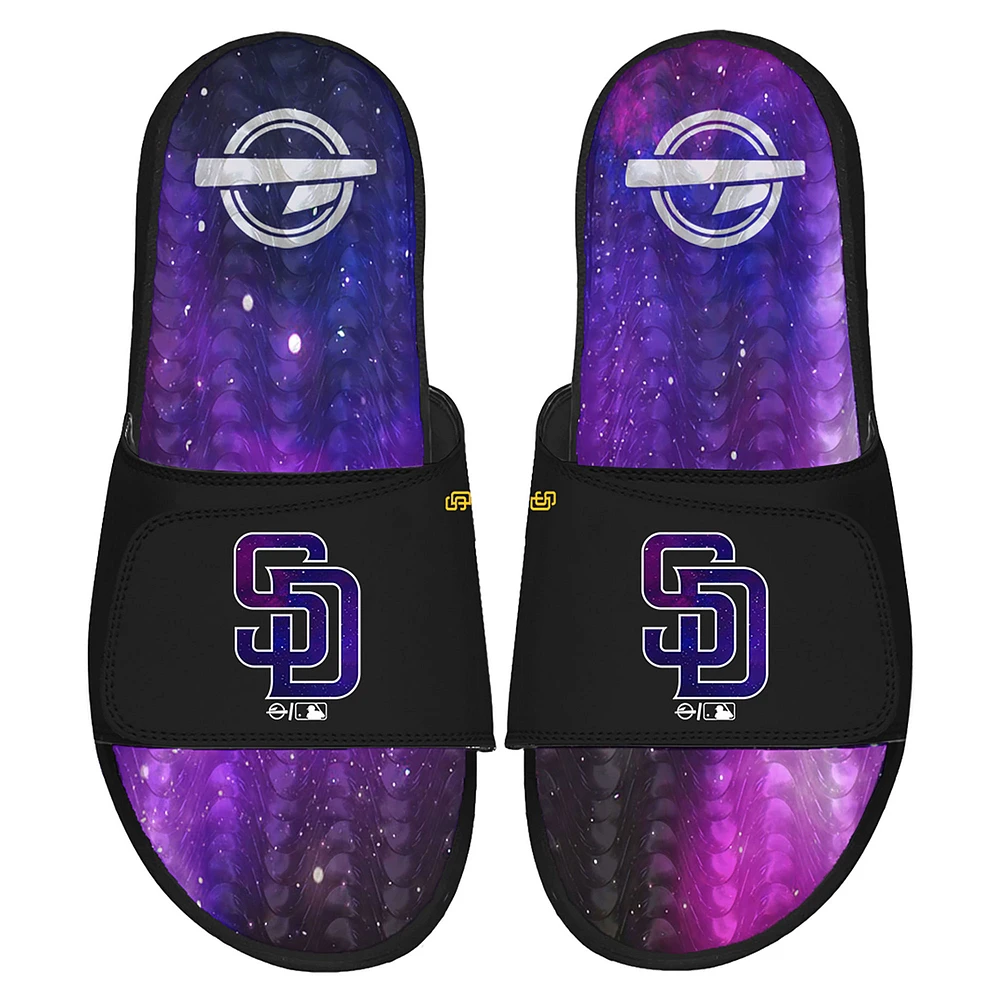 Men's ISlide Black San Diego Padres Galaxy Gel Slide Sandals