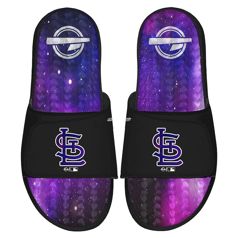 Men's ISlide Black St. Louis Cardinals Galaxy Gel Slide Sandals