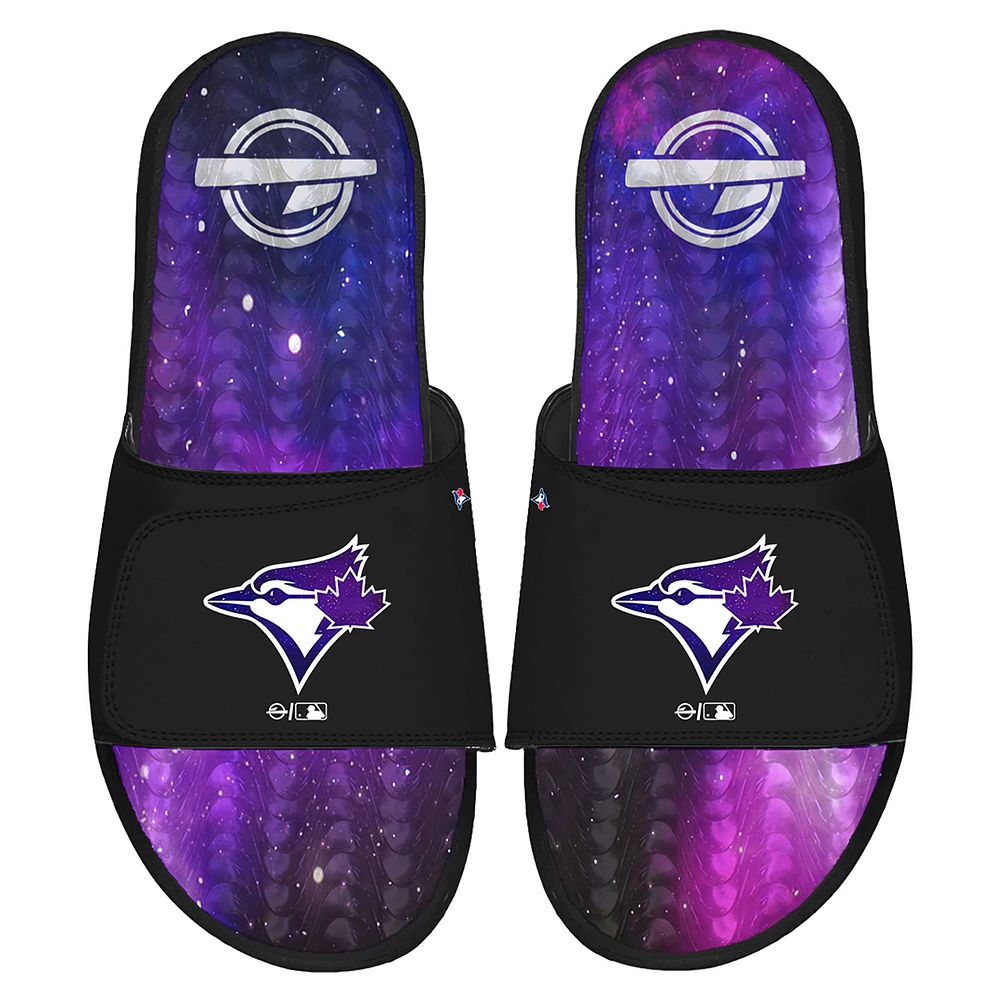 Men's ISlide Black Toronto Blue Jays Galaxy Gel Slide Sandals