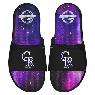 Men's ISlide Black Colorado Rockies Galaxy Gel Slide Sandals