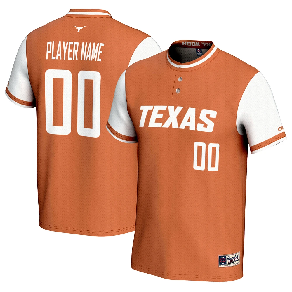 Youth GameDay Greats Texas Orange Longhorns NIL Pick-A-Player Lightweight Softball Jersey