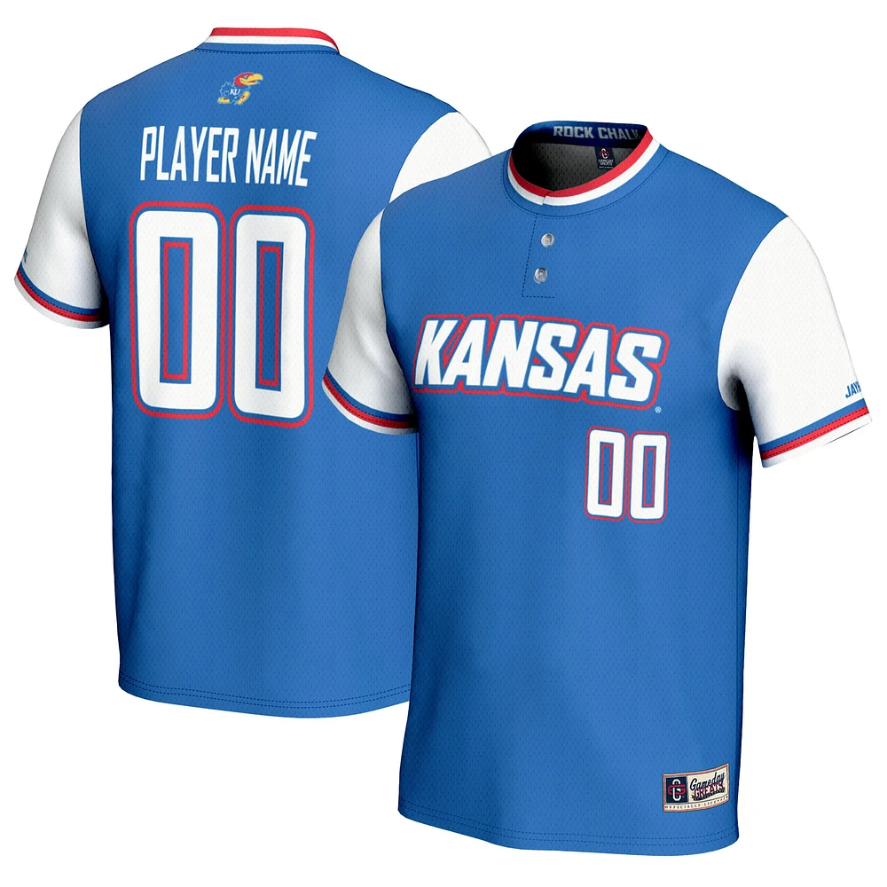Youth GameDay Greats Royal Kansas Jayhawks NIL Pick-A-Player Lightweight Softball Jersey