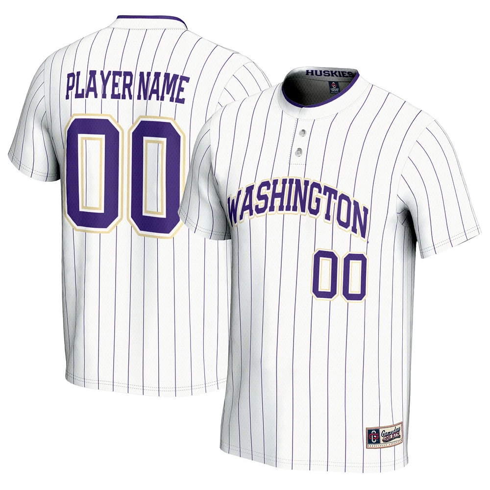 Youth GameDay Greats White Washington Huskies NIL Pick-A-Player Lightweight Softball Jersey