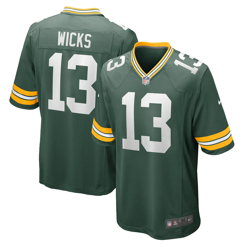 Men's Nike Dontayvion Wicks Green Green Bay Packers Game Jersey