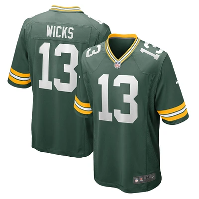 Men's Nike Dontayvion Wicks  Green Green Bay Packers  Game Jersey