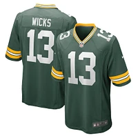 Men's Nike Dontayvion Wicks  Green Green Bay Packers  Game Jersey